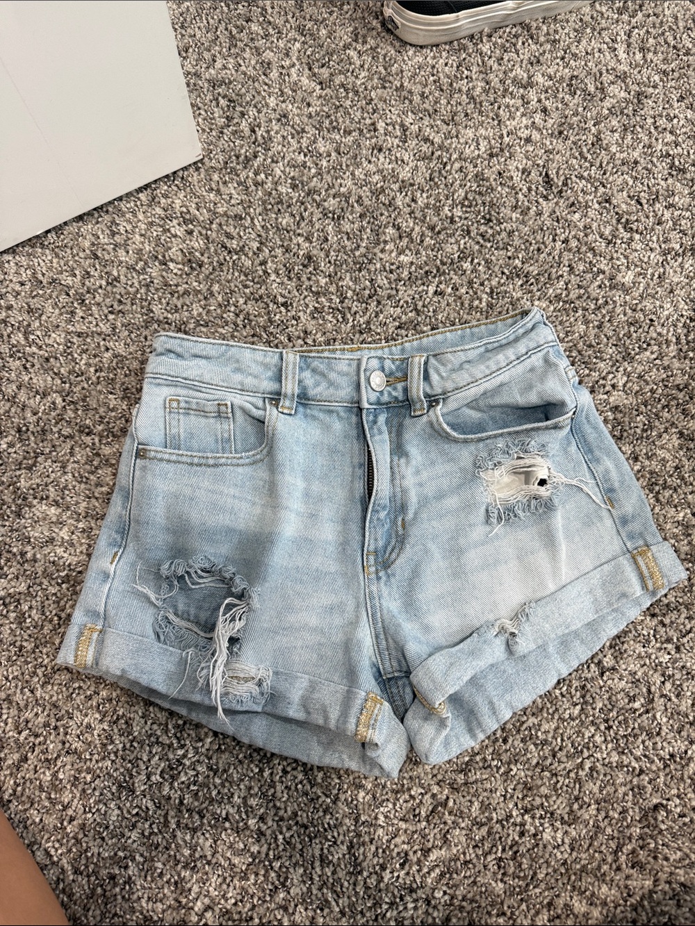 Light Blue Pacsun Distressed Mom Shorts - Women